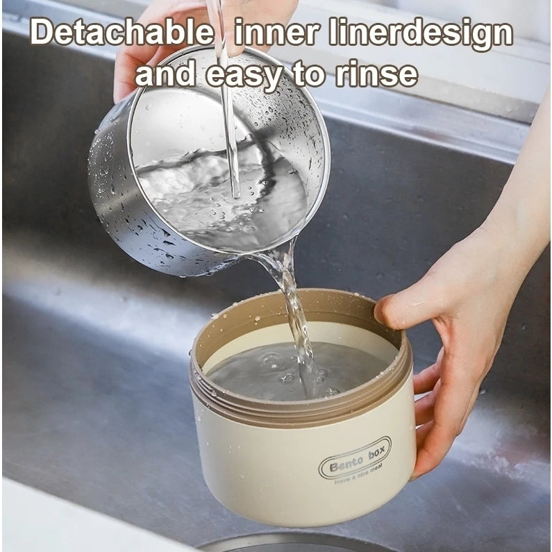 3 Layer Portable Stainless Steel Thermal Lunch Box with Bag