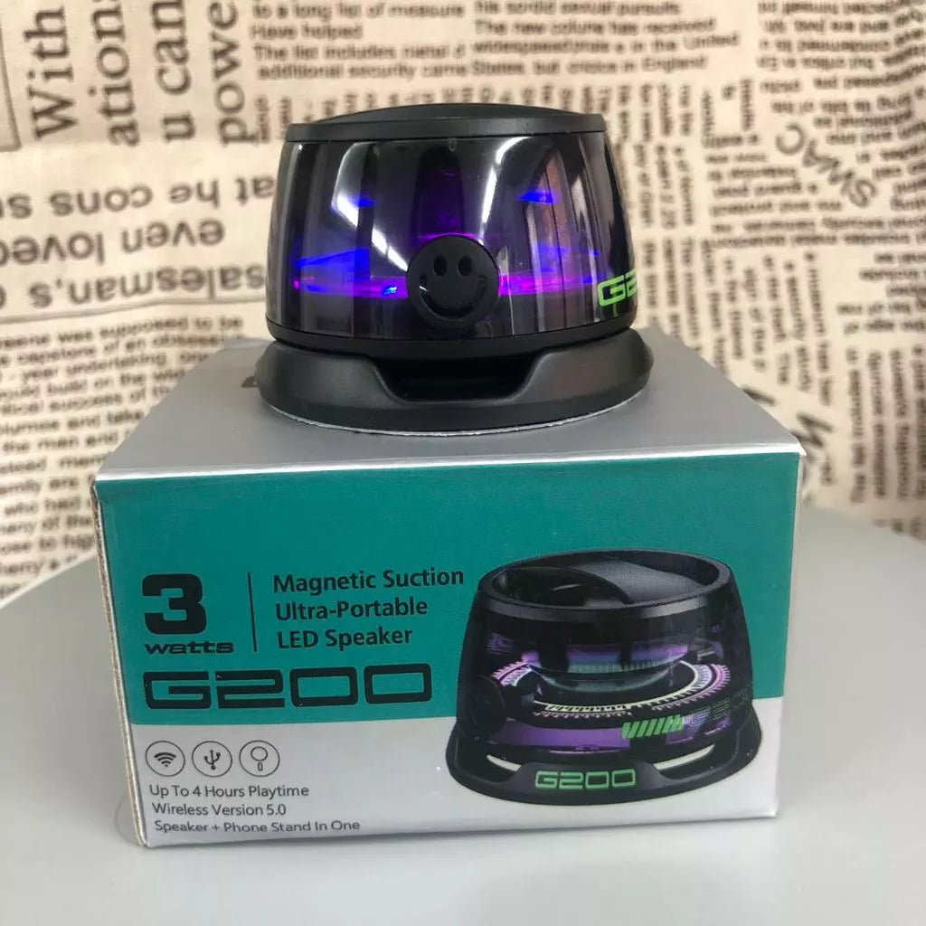 G200 3W Mini Bluetooth Speaker Magnetic Suction Ultra-Portable LED Speaker
