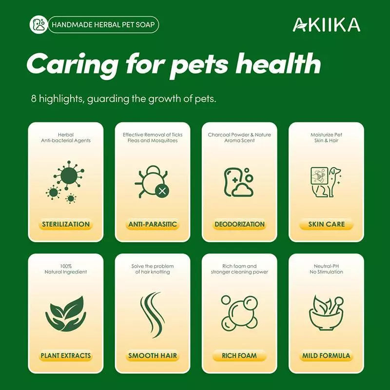 AKIIKA Herbal Pet Soap, Shampoo and Spray