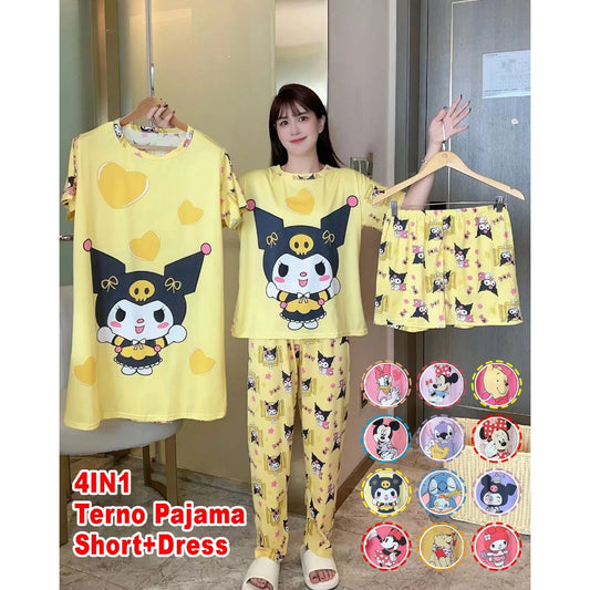 4in1 Cartoon Pajama Set