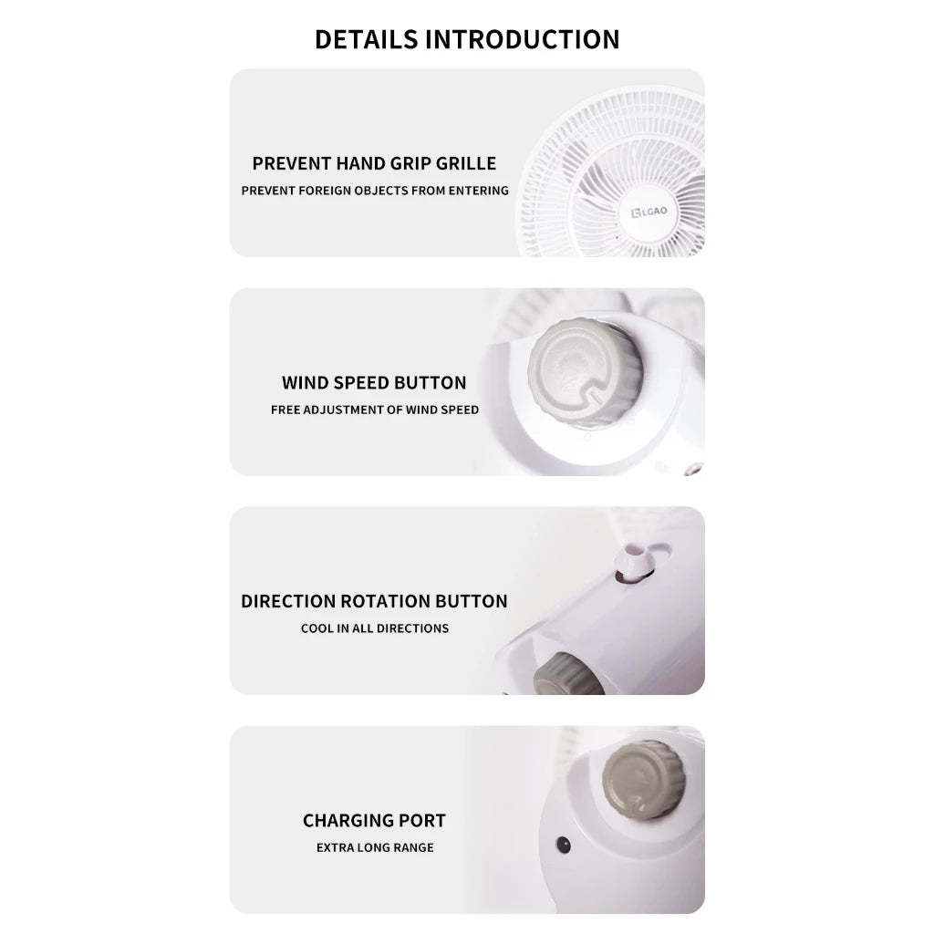 LGAO 14" Air Cooling Rechargeable Fan