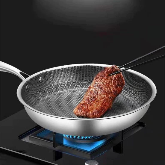 Non-stick Honey Comb Stainless Steel Frying Pan