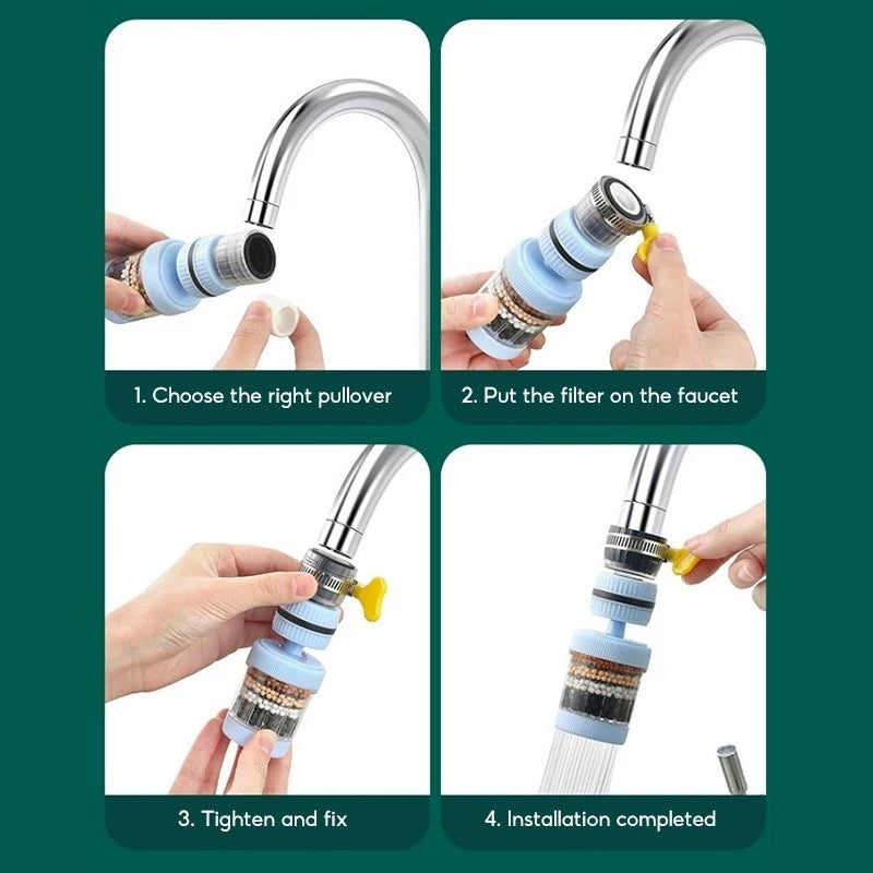 6 Layer Filtration 360 Degree Rotation Faucet Filter