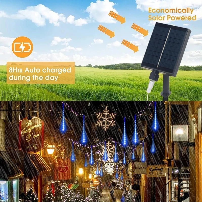 50CM LED Solar Meteor Shower Lights