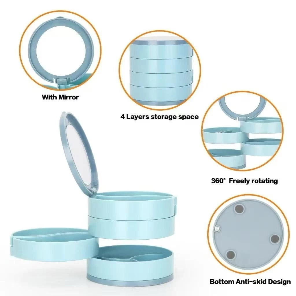 4-Layer 360 Rotating Jewelry Box