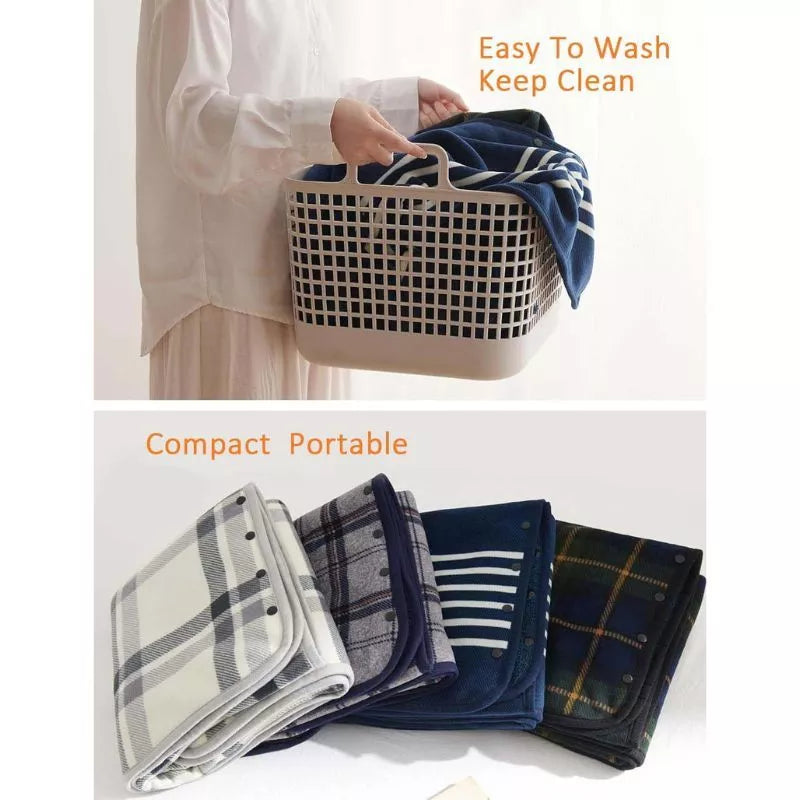 Wearable Plaid Fleece Blanket