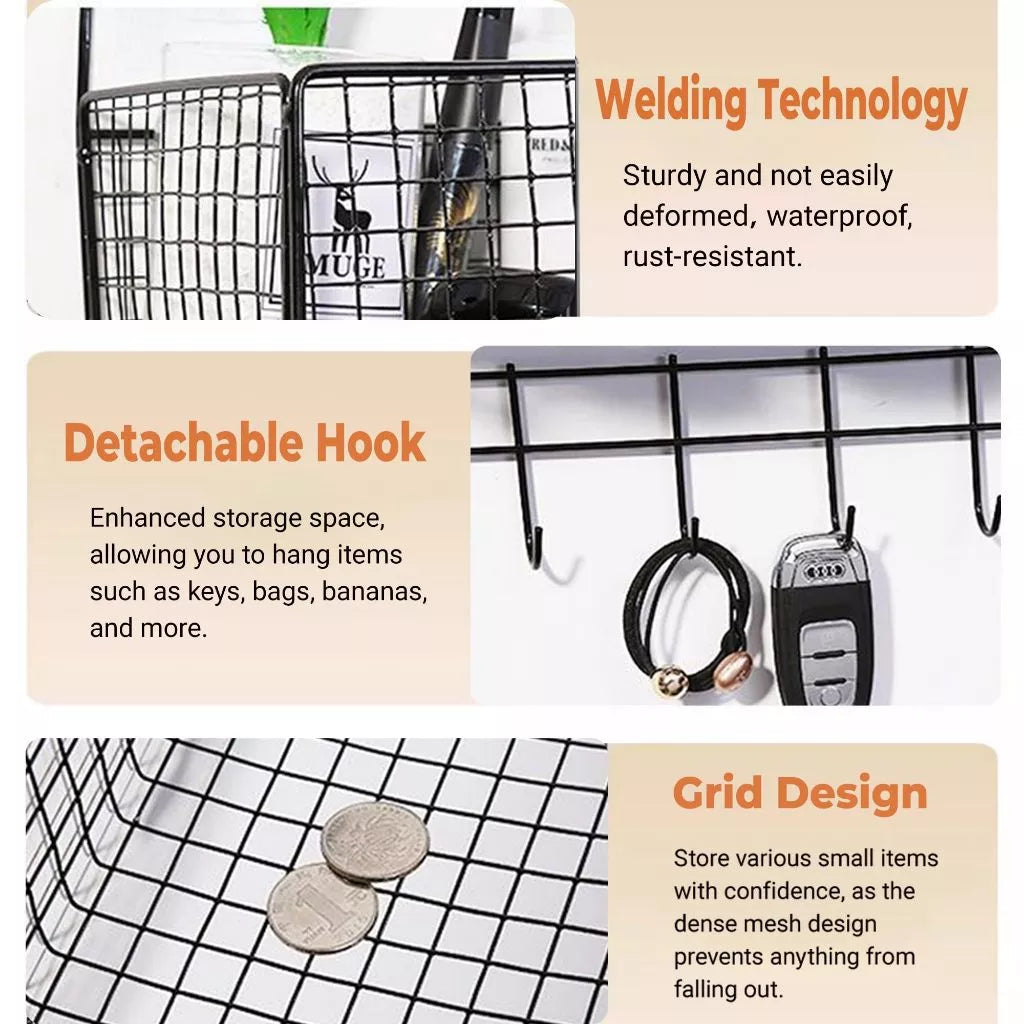 Multipurpose Wall Hanging Rack with Hook