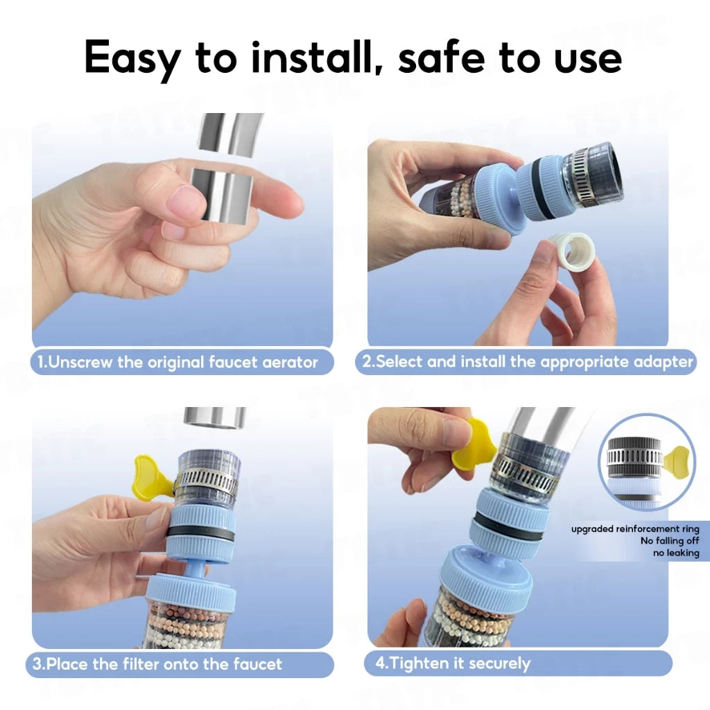 6 Layer Filtration 360 Degree Rotation Faucet Filter