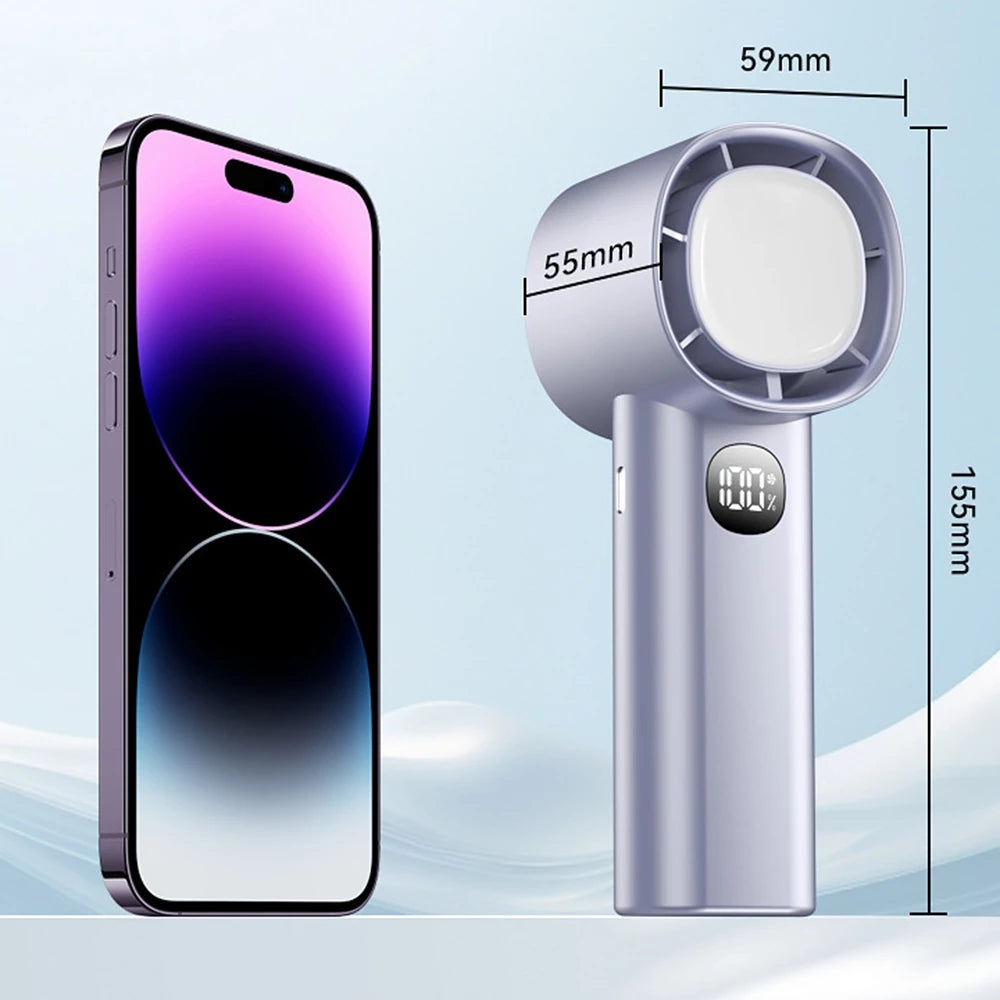 100 Speed Handheld Fan with Led Light