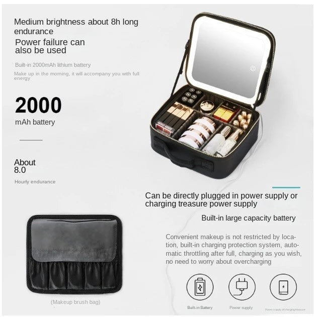 Makeup Bag with LED Mirror