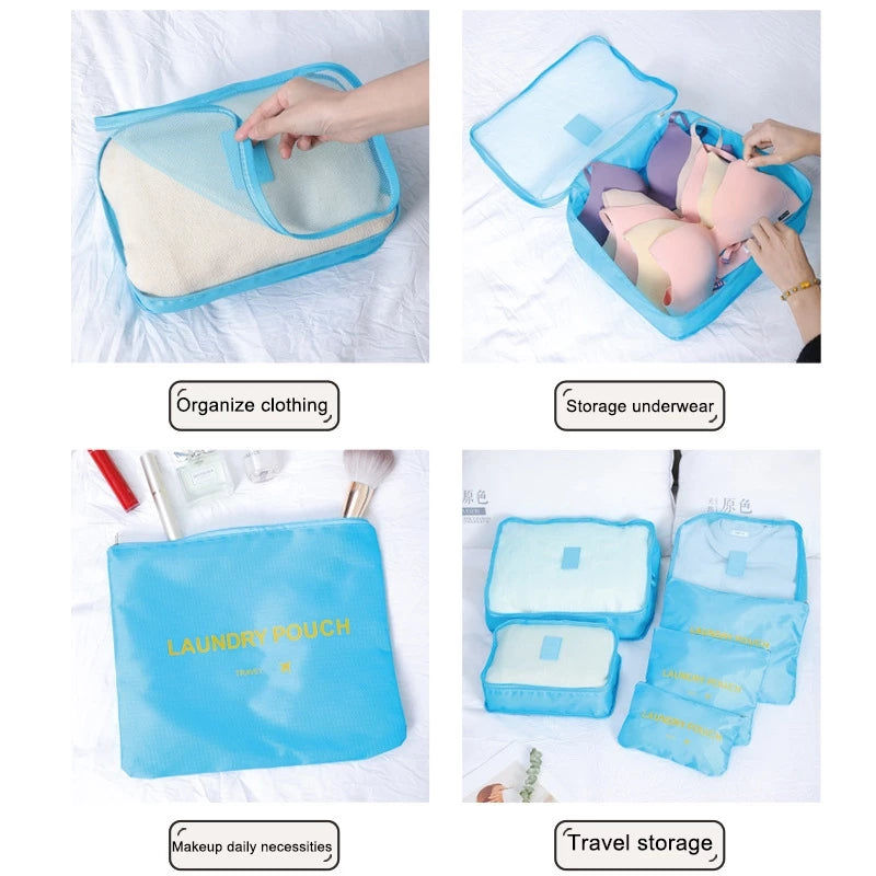 6PCS TRAVEL LUGGAGE ORGANIZER SET