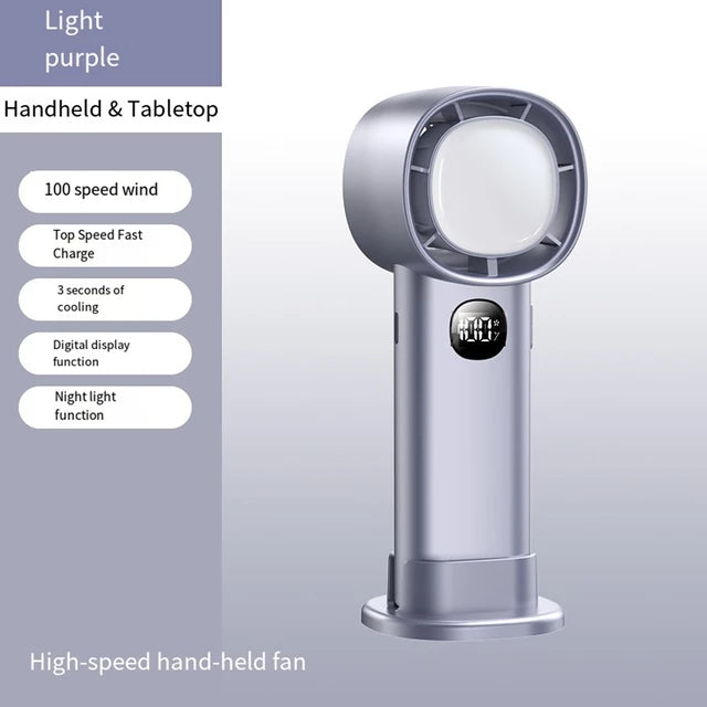 100 Speed Handheld Fan with Led Light