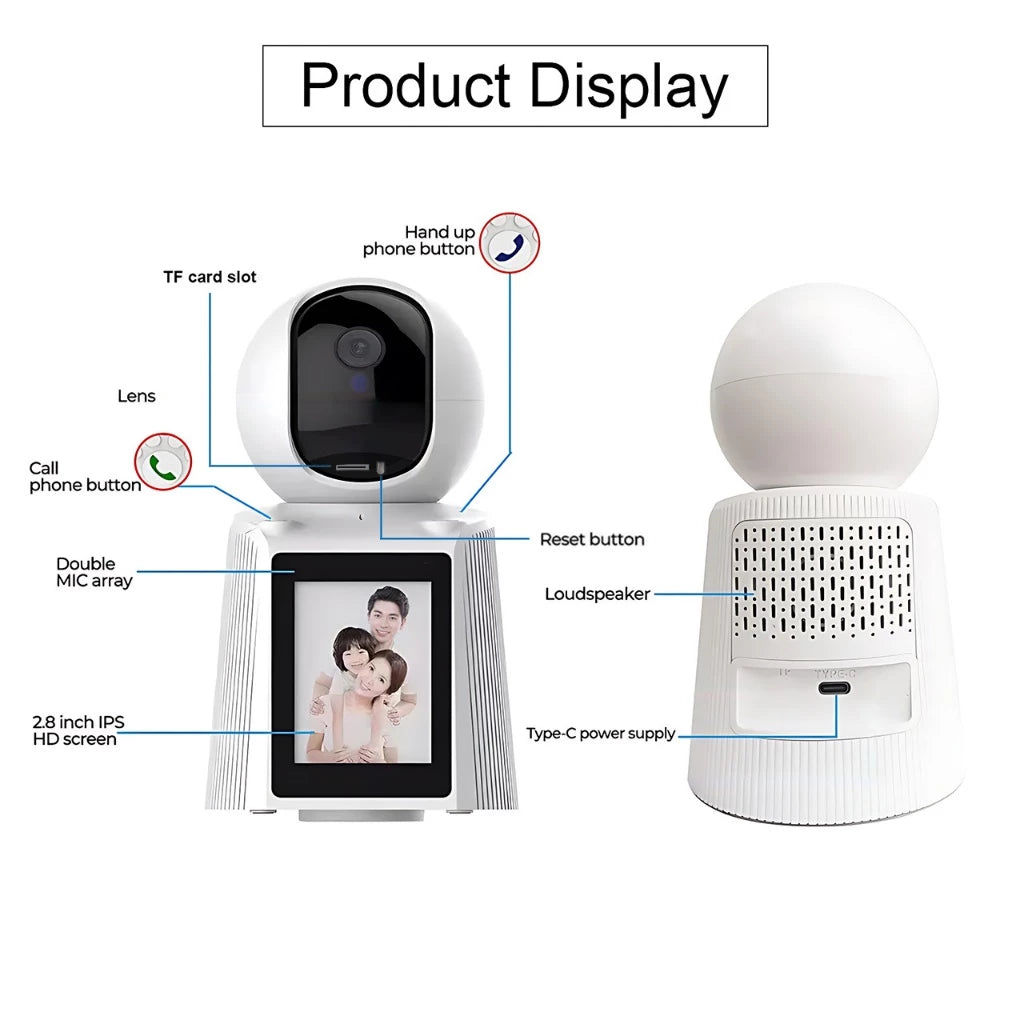 CCTV Camera With Display Screen Use Video Calling Camera With Two-Way Audio