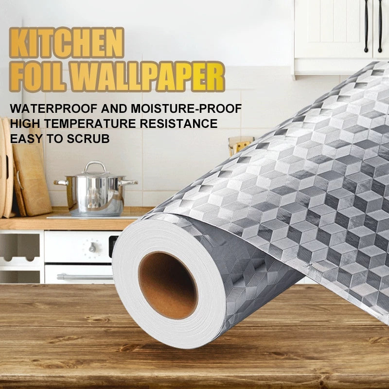 Kitchen Aluminum Foil Wallpaper