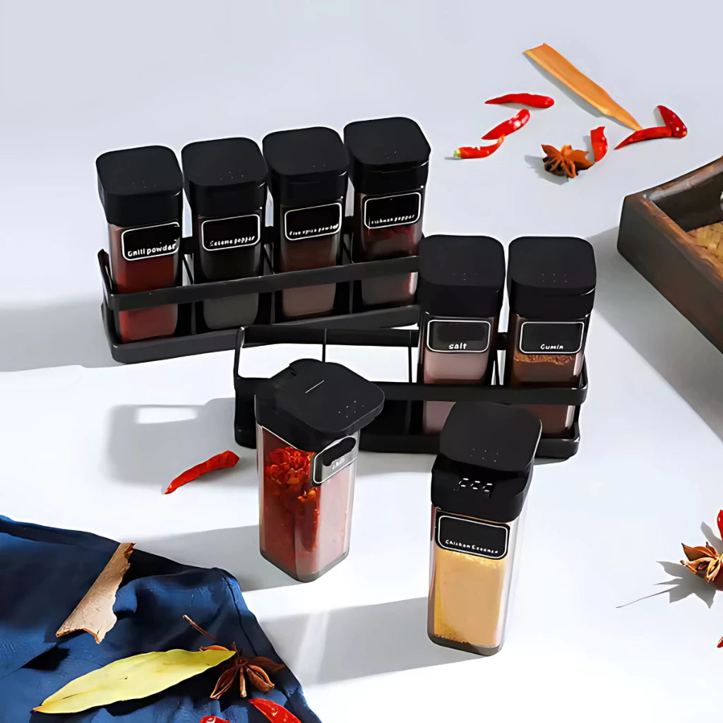 4pcs Seasoning Bottle with Rack