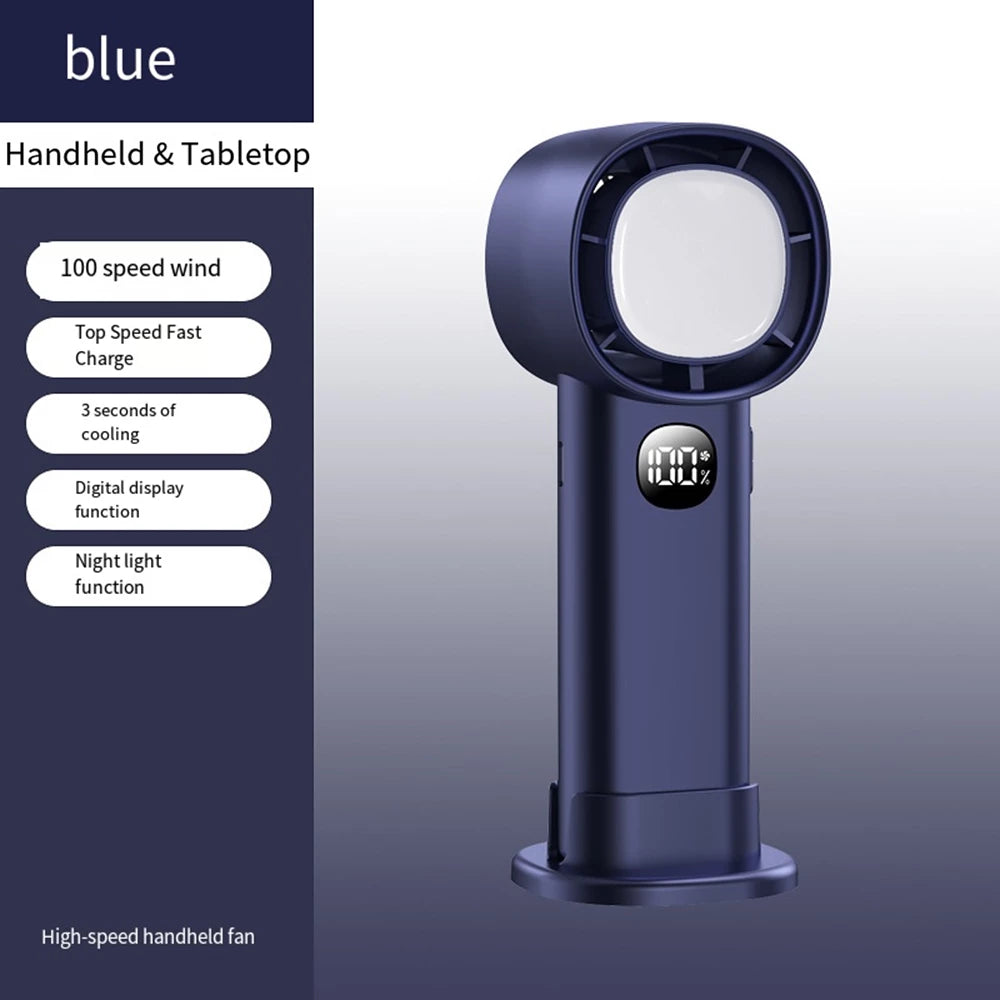 100 Speed Handheld Fan with Led Light