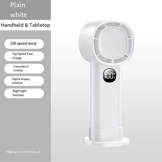100 Speed Handheld Fan with Led Light