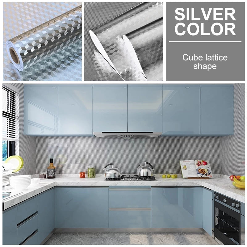 Kitchen Aluminum Foil Wallpaper