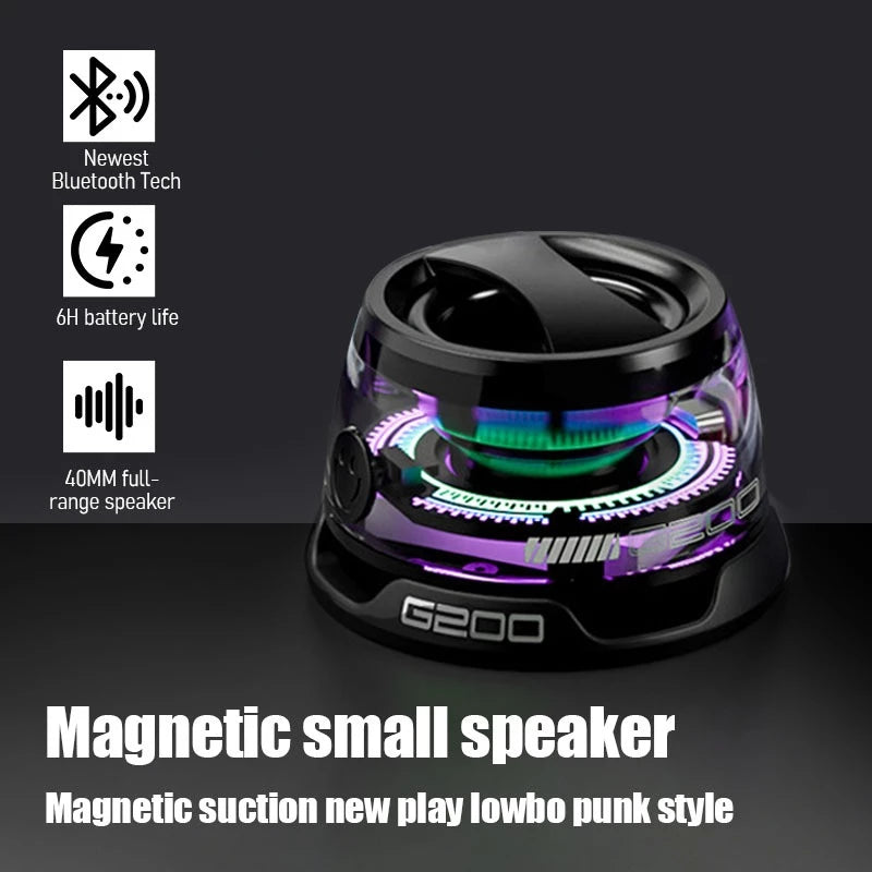 G200 3W Mini Bluetooth Speaker Magnetic Suction Ultra-Portable LED Speaker