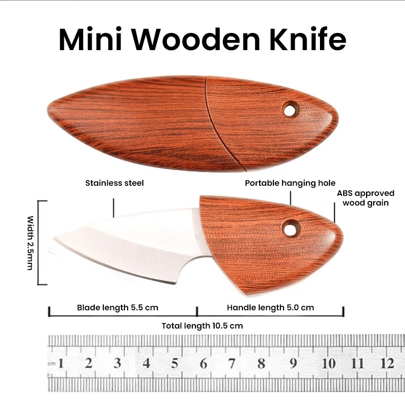 MINI WOODEN POCKET KNIFE 3PCS SET