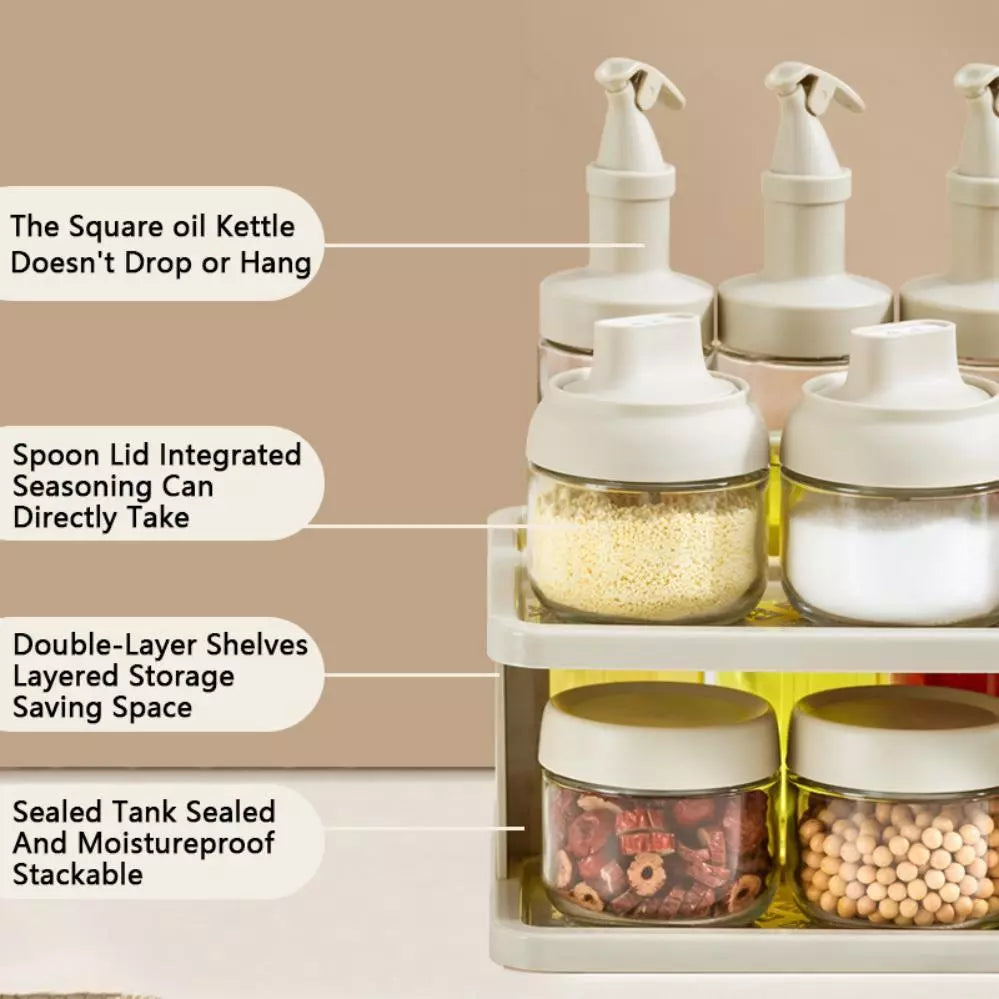 11pcs Condiments Bottle & Seasoning Jar Set