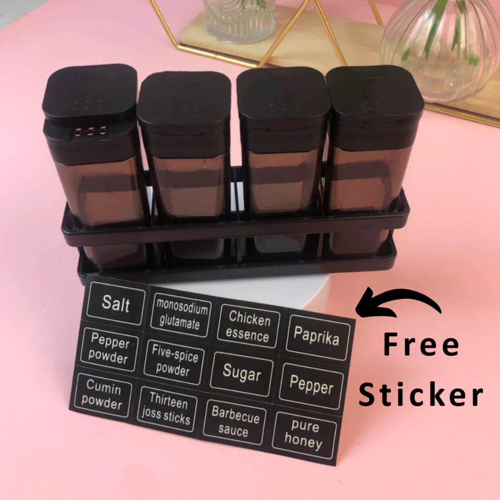 4pcs Seasoning Bottle with Rack