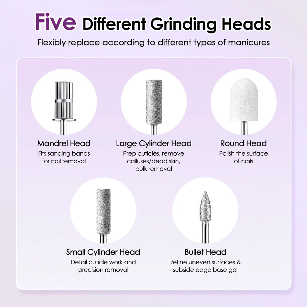 2-IN-1 Electric Nail Drill Kit with LED Light – Salon-Perfect Nails Anytime, Anywhere!