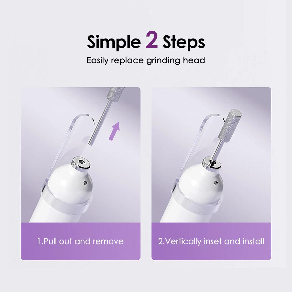 2-IN-1 Electric Nail Drill Kit with LED Light – Salon-Perfect Nails Anytime, Anywhere!