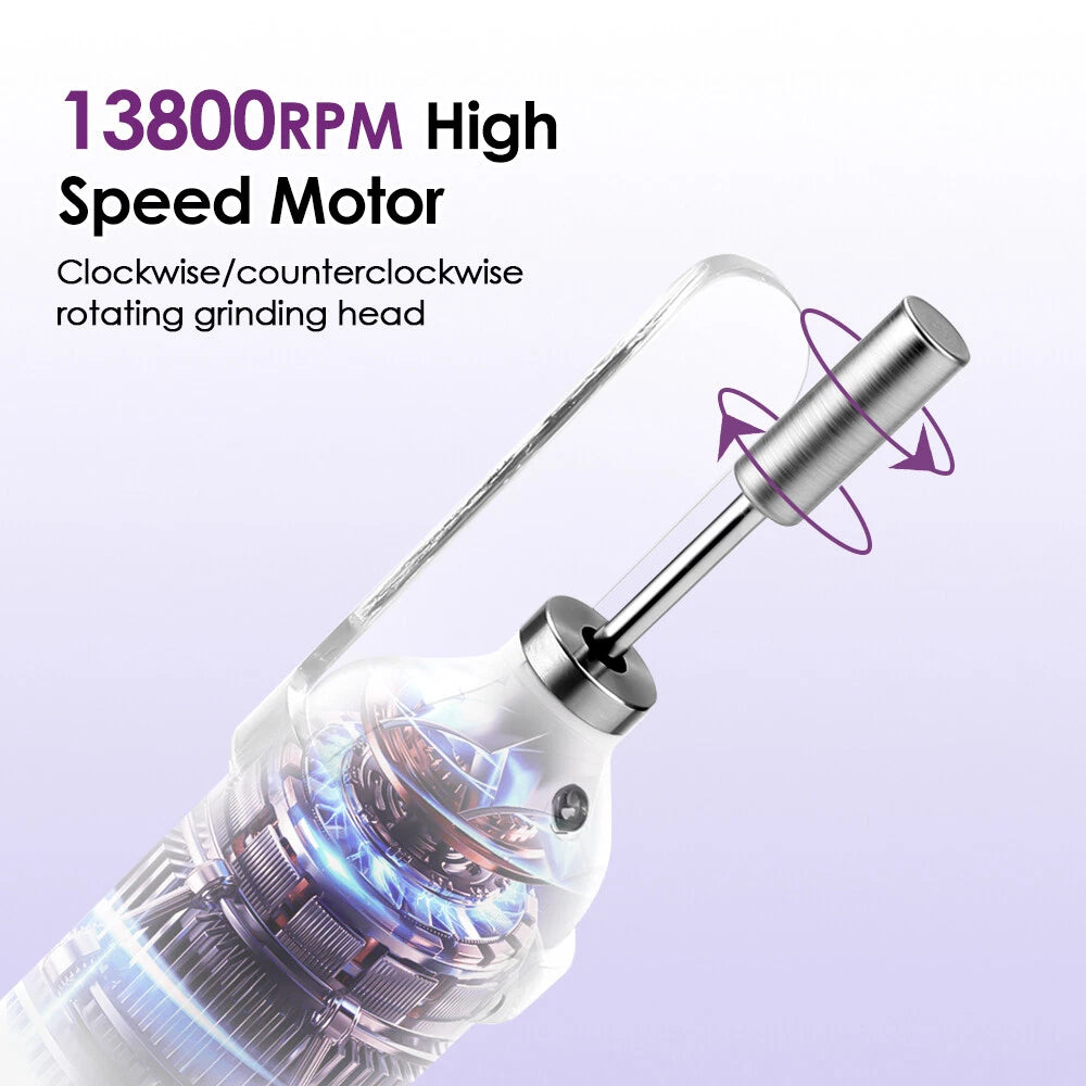 2-IN-1 Electric Nail Drill Kit with LED Light – Salon-Perfect Nails Anytime, Anywhere!