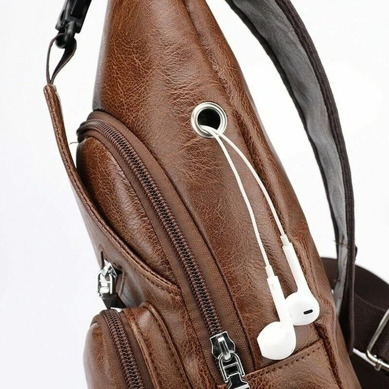 Men's Leather Chest Bag