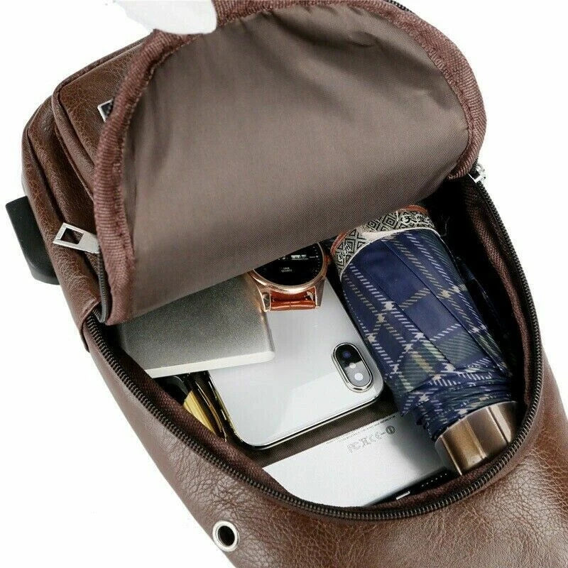 Men's Leather Chest Bag