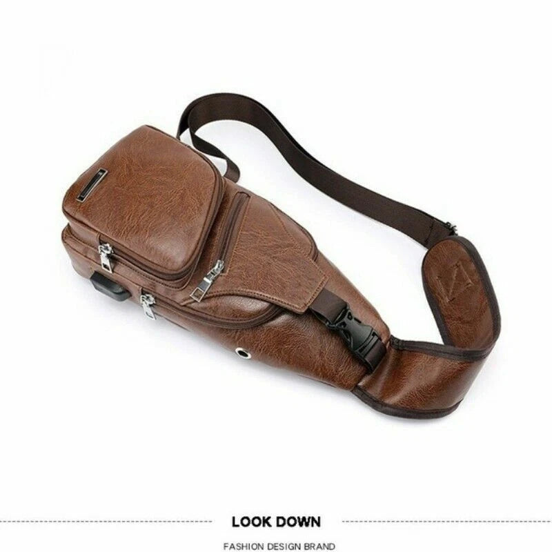 Men's Leather Chest Bag
