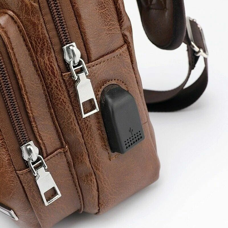 Men's Leather Chest Bag