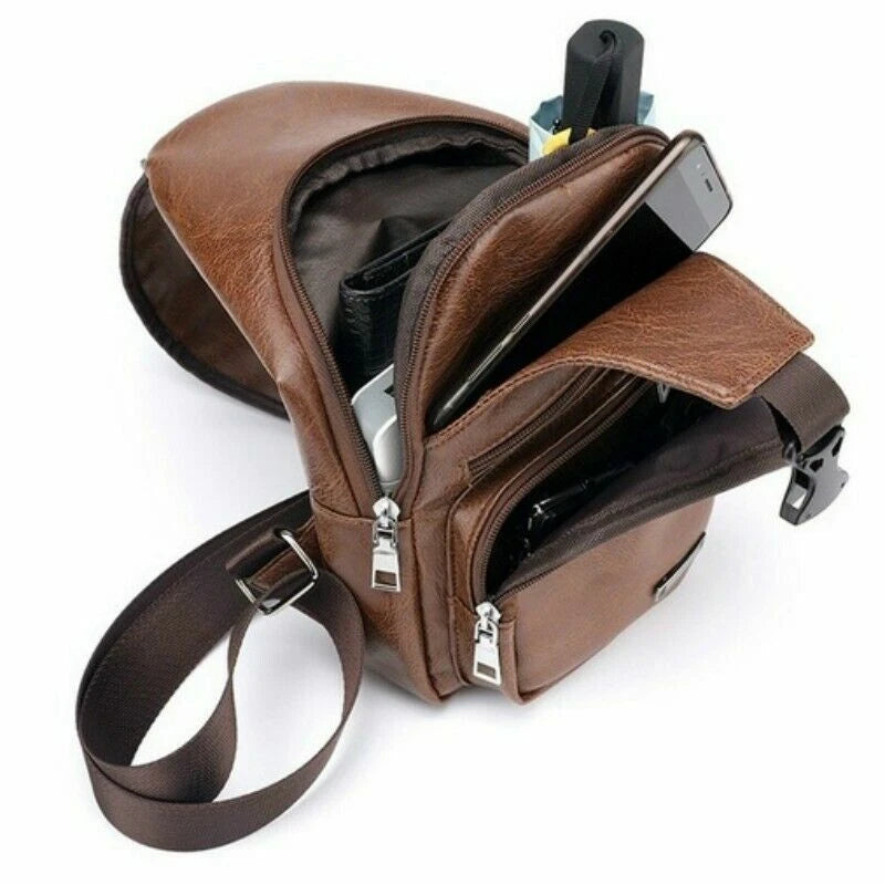 Men's Leather Chest Bag