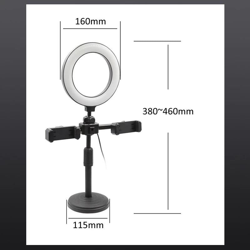 6-inch Ring light Dual Phone Stand