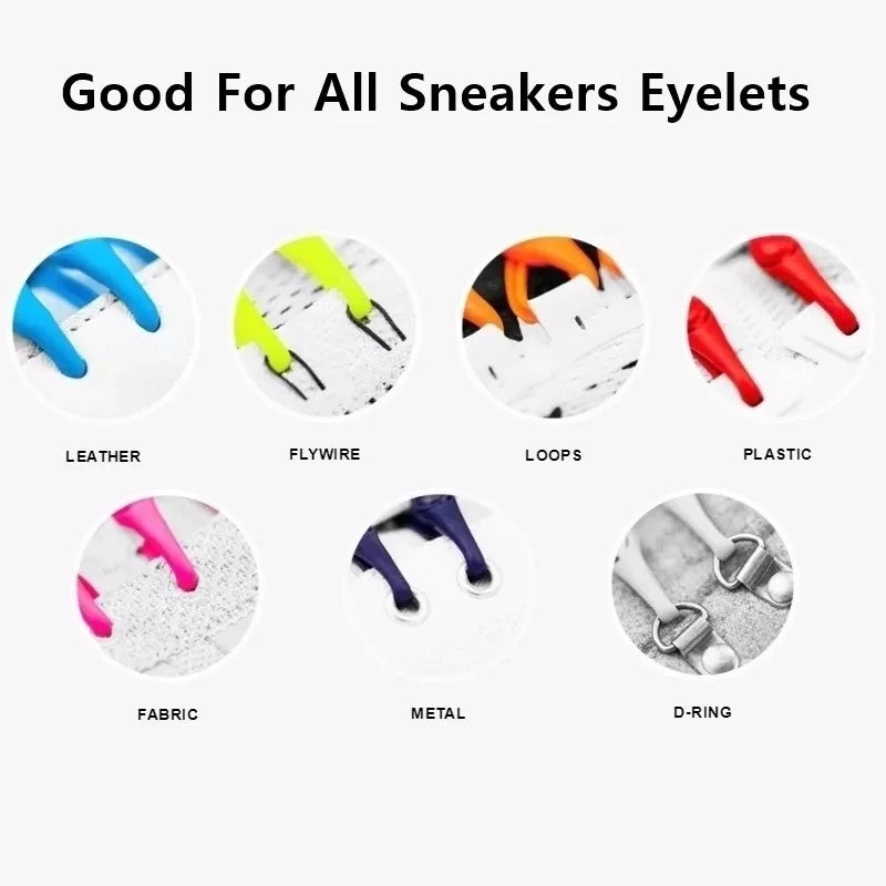 No Tie Elastic Silicone Shoelace 12pcs/Pack
