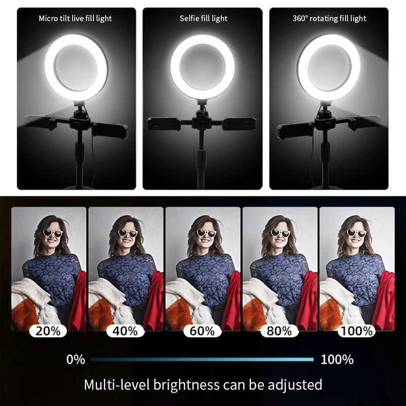 6-inch Ring light Dual Phone Stand