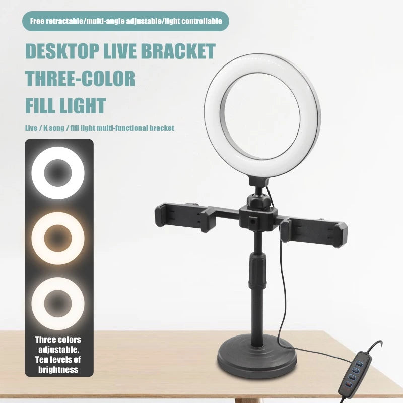 6-inch Ring light Dual Phone Stand