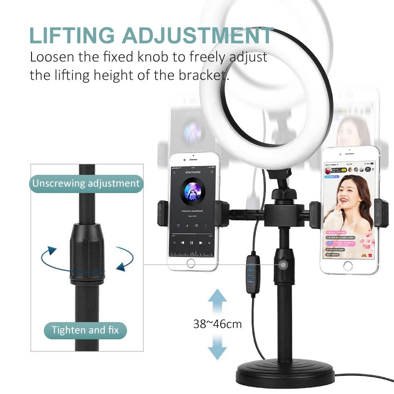 6-inch Ring light Dual Phone Stand