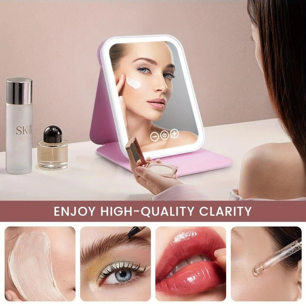 Compact Mirror with LED Lighting