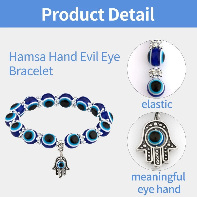 Blue Evil Eye Bracelet & Necklace for Protection and Good Luck