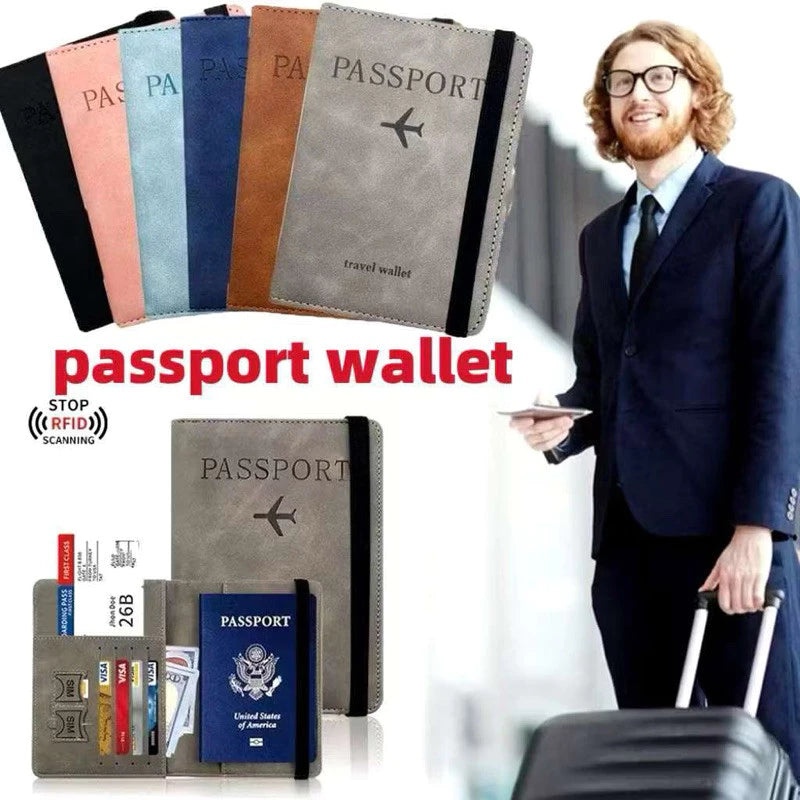 Multi-Compartment RFID Blocking Passport Wallet Holder