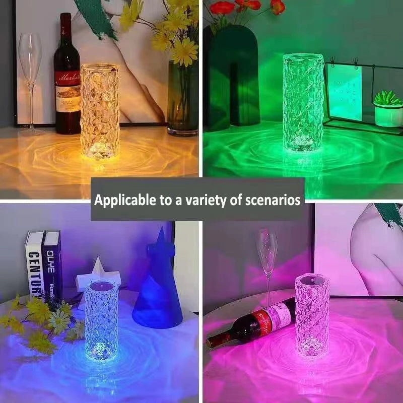 16 Colors LED Crystal Table Lamp