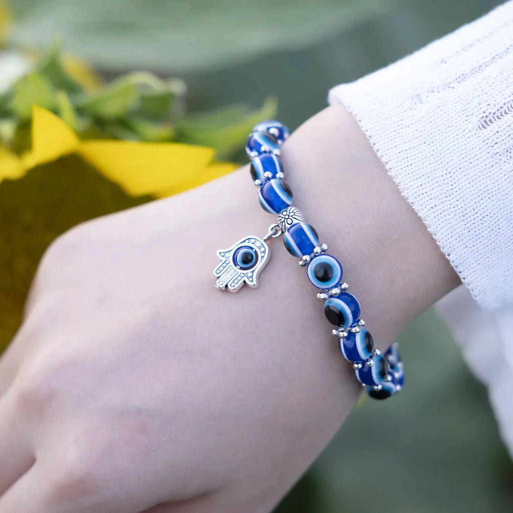 Blue Evil Eye Bracelet & Necklace for Protection and Good Luck