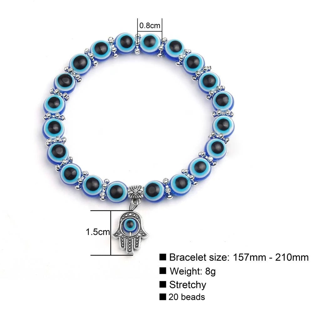 Blue Evil Eye Bracelet & Necklace for Protection and Good Luck