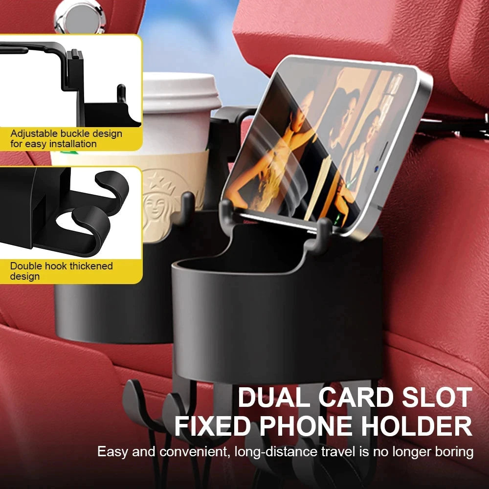 Car Seat Headrest Cup Holder with Hook