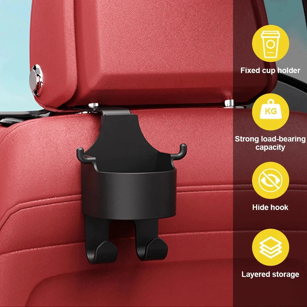 Car Seat Headrest Cup Holder with Hook