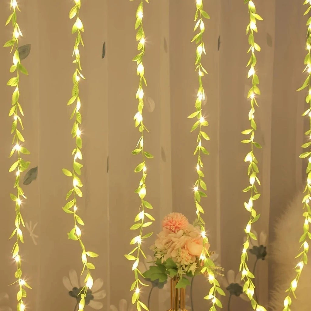 100 LED Curtain Leaf Lights