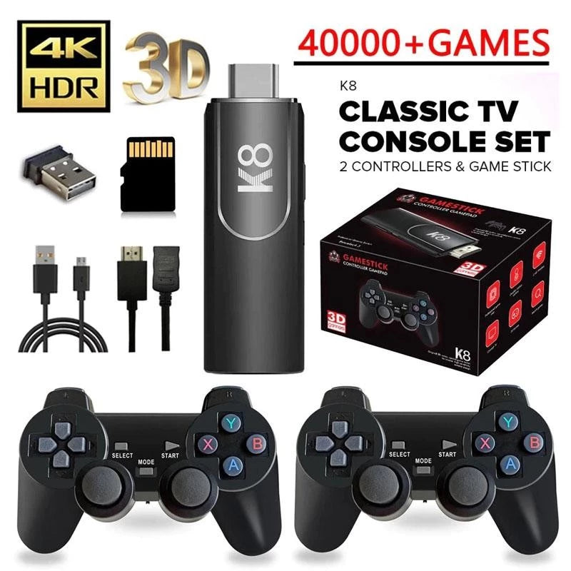 K8 Game Stick 40000 games with 2 Gaming Controllers