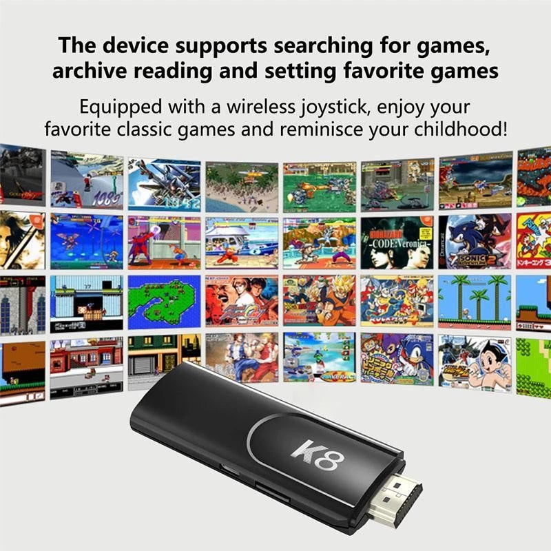 K8 Game Stick 40000 games with 2 Gaming Controllers